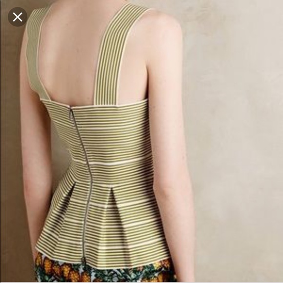 NWOT HD in Paris Peplum Stripe Top - Picture 2 of 2